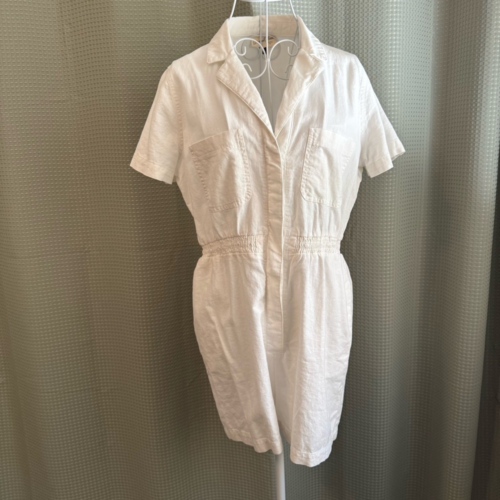Universal Thread White Collared Short Sleeve Jumpsuit